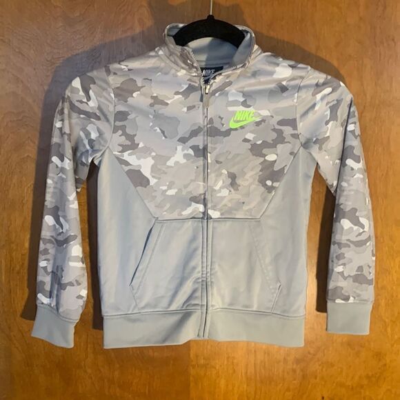 Nike GUC gray/white camo print lightweight zip up sweatshirt Size 6 - Picture 1 of 5